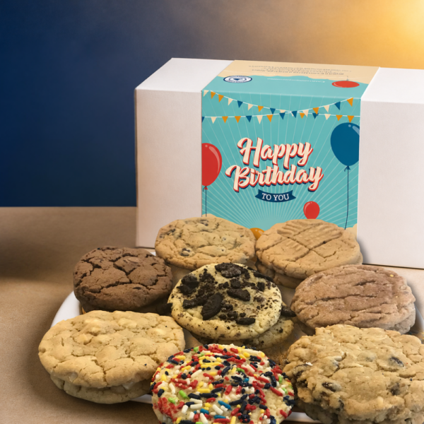 Assorted cookies with Happy Birthday gift box