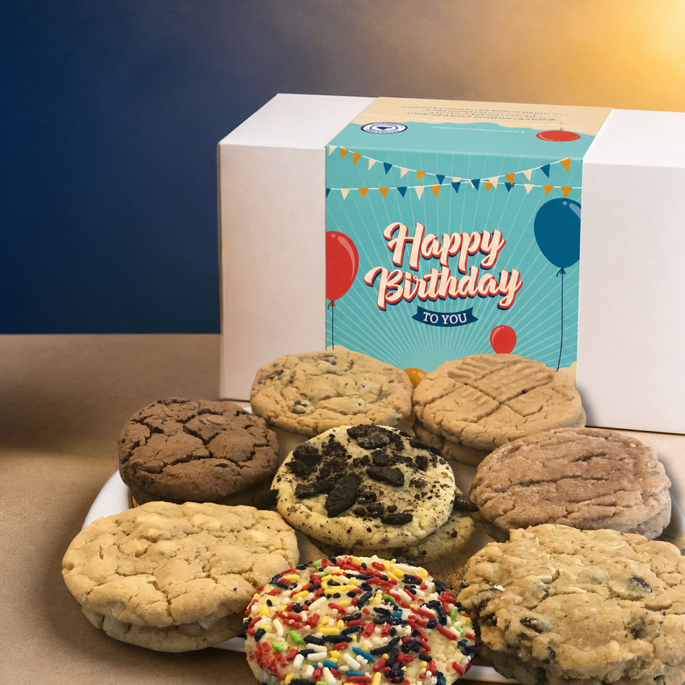 Assorted cookies with Happy Birthday gift box