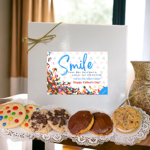 Father's Day cookies and card on table