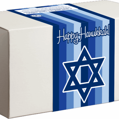 Hanukkah themed box with Star of David design