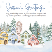 Season's Greetings with Merry Christmas & Happy New Year