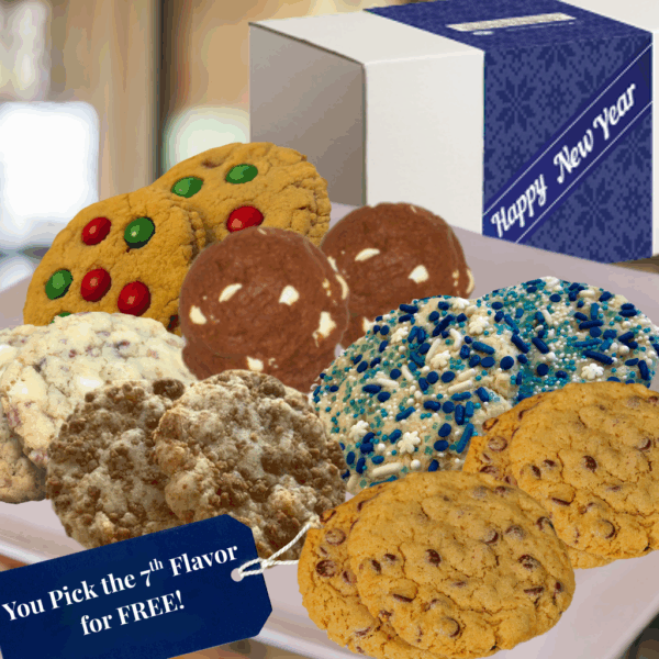 Assorted cookies with free flavor offer.