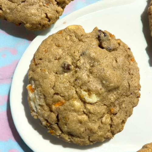 Close-up of homemade multigrain cookie on plate