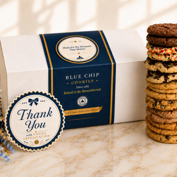 Blue Chip Cookies, Business Gifts they'll remember.
