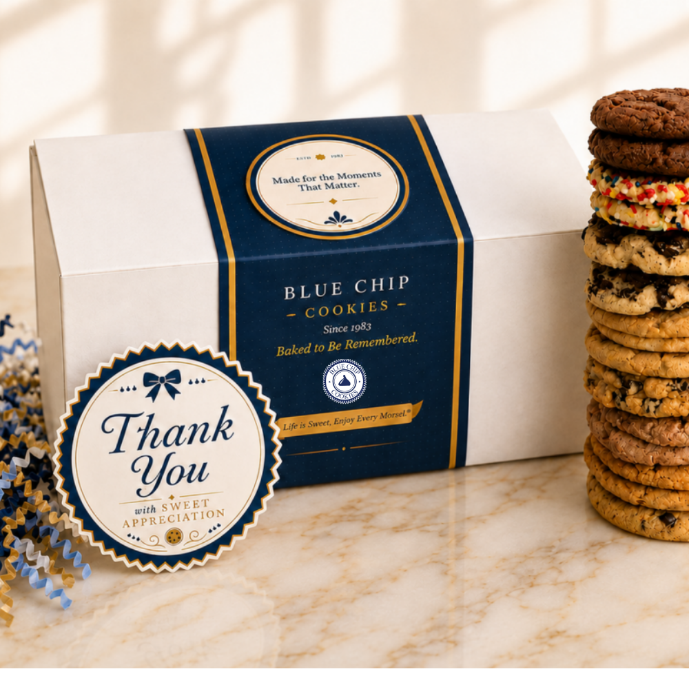 Blue Chip Cookies corporate cookie gift box